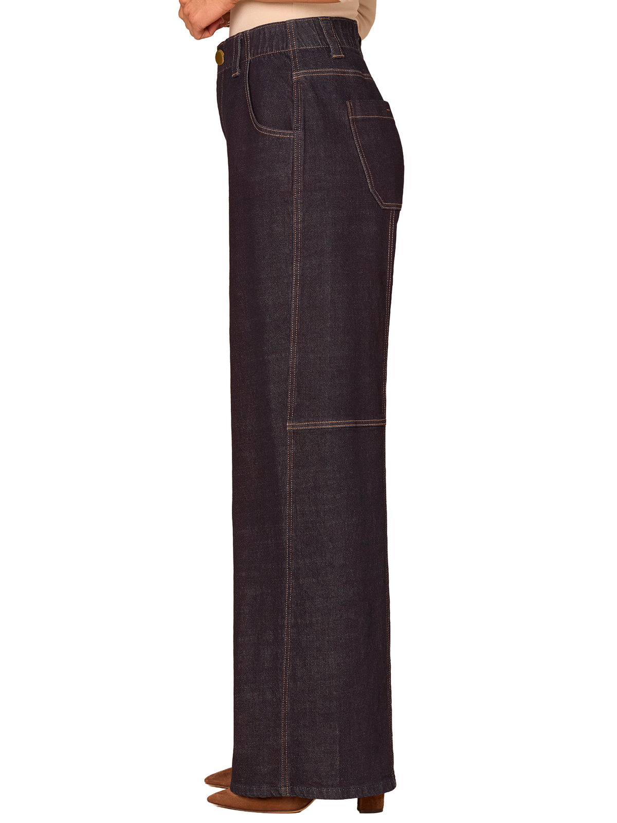 "Ab"solution® Skyrise V-Yoke Diagonal Seam Wide Leg Jeans