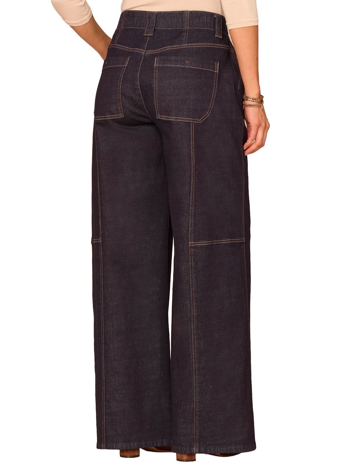 "Ab"solution® Skyrise V-Yoke Diagonal Seam Wide Leg Jeans