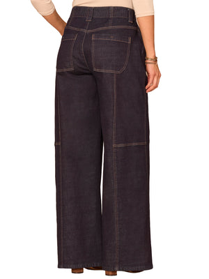 "Ab"solution® Skyrise V-Yoke Diagonal Seam Wide Leg Jeans