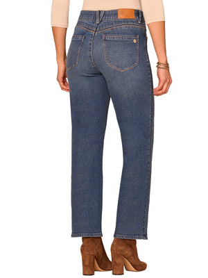 "Ab"solution® High Rise Double Side Seam Spliced Straight Jeans