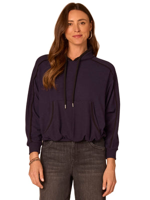 Mixed Media Knit Tie Collar Top