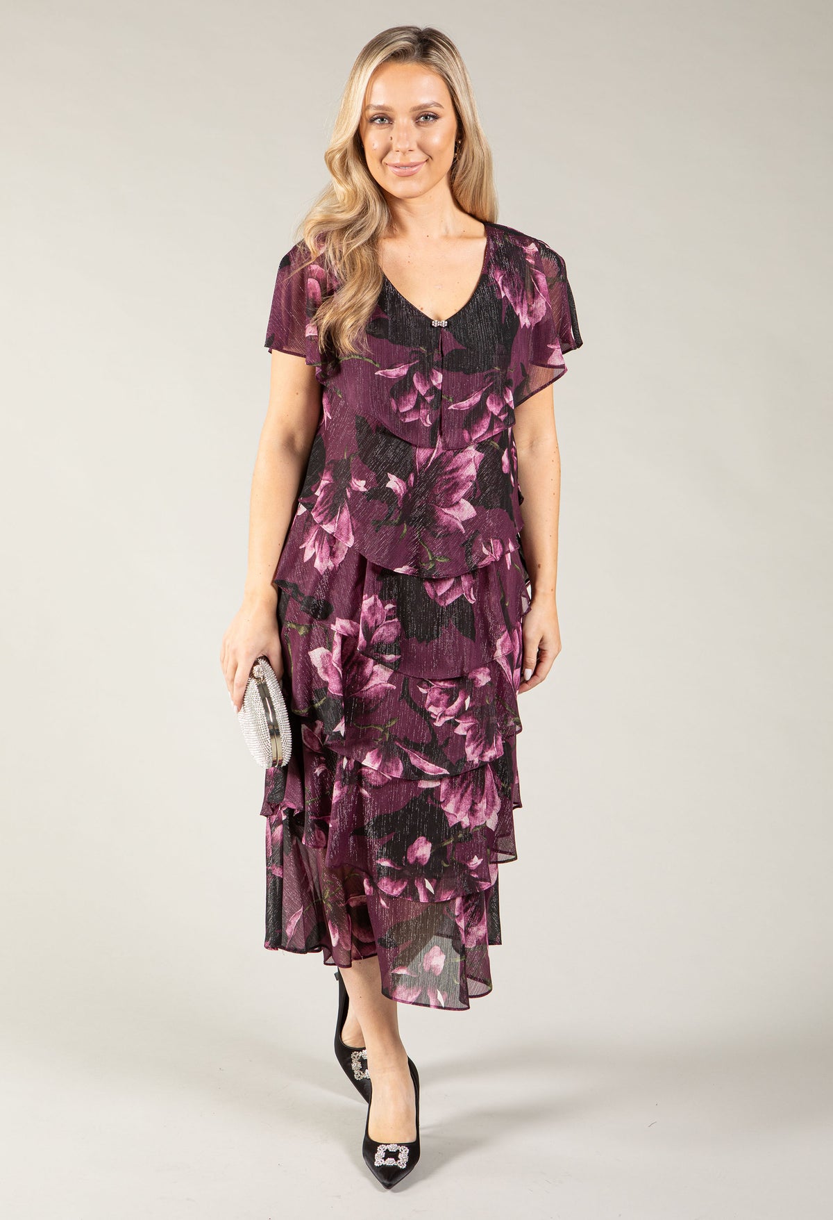 Floral Chiffon Midi Dress
