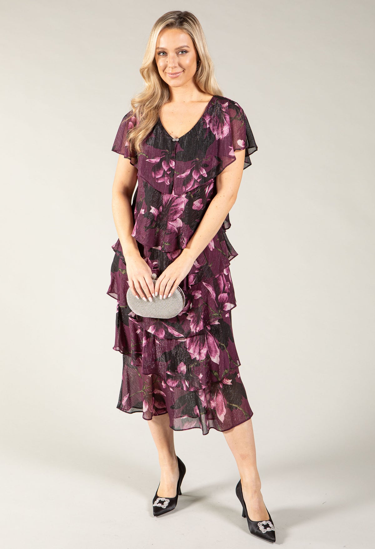 Floral Chiffon Midi Dress