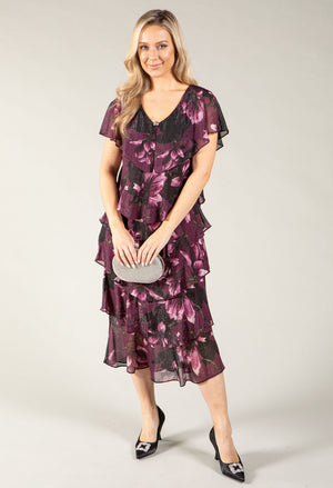 Floral Chiffon Midi Dress
