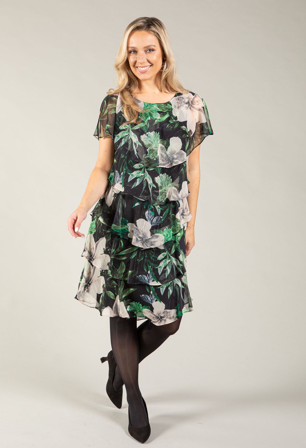 Floral Chiffon Midi Dress