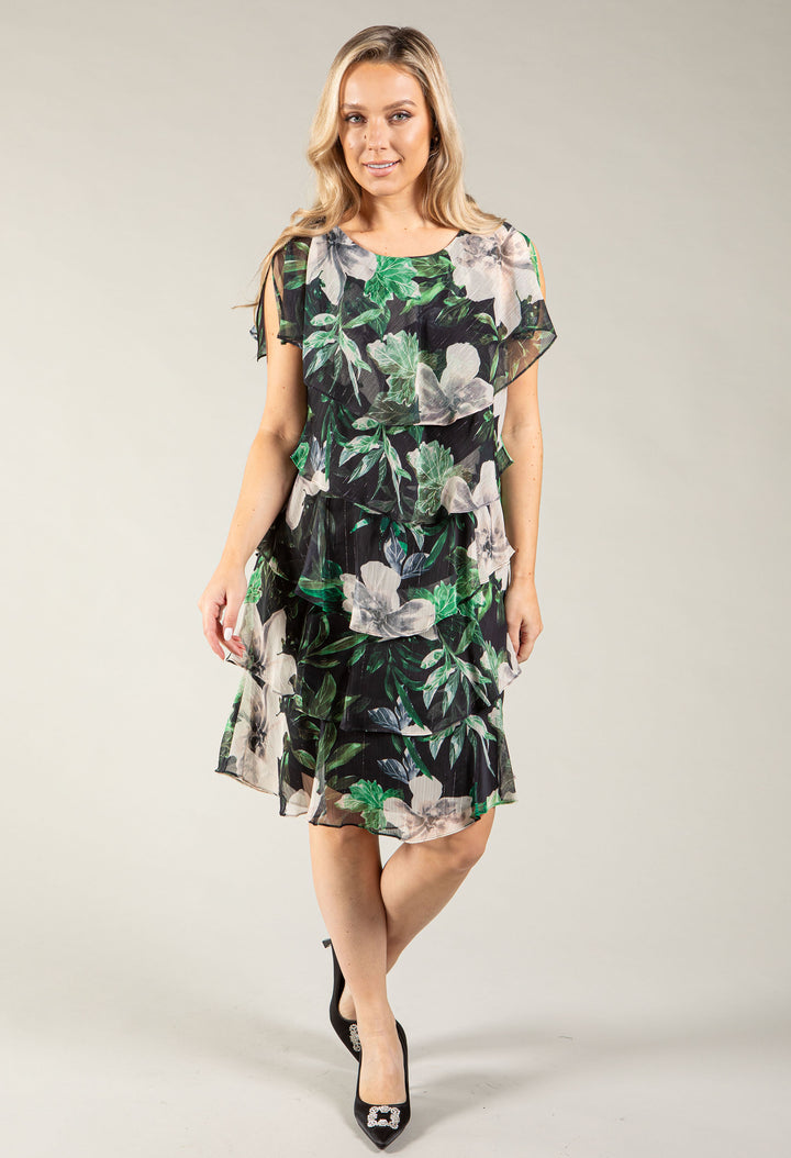 Floral Chiffon Midi Dress