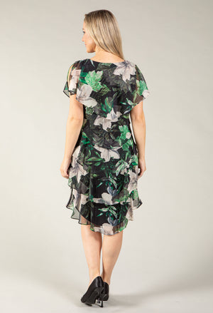 Floral Chiffon Midi Dress