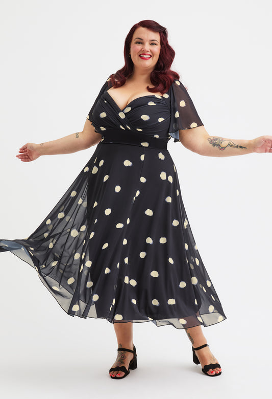 Liz Bolero Wrap Bodice Curve+ Midi Dress – Pamela Scott