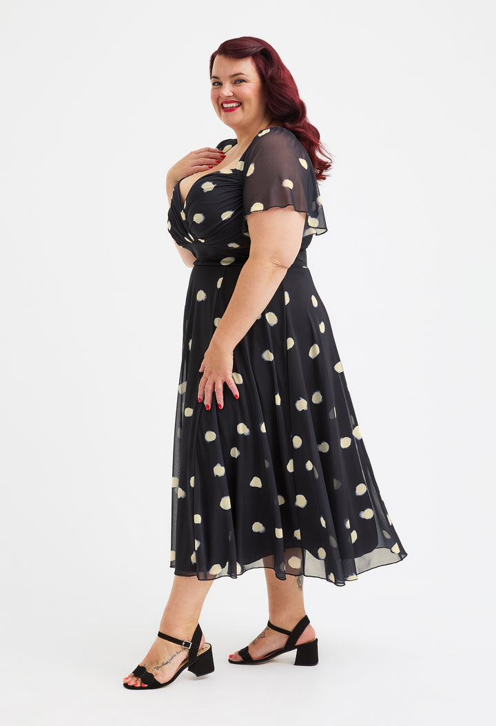 Liz Bolero Wrap Bodice Curve+ Midi Dress, view 2 – Pamela Scott