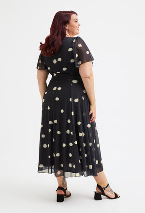 Liz Bolero Wrap Bodice Curve+ Midi Dress, view 4 – Pamela Scott