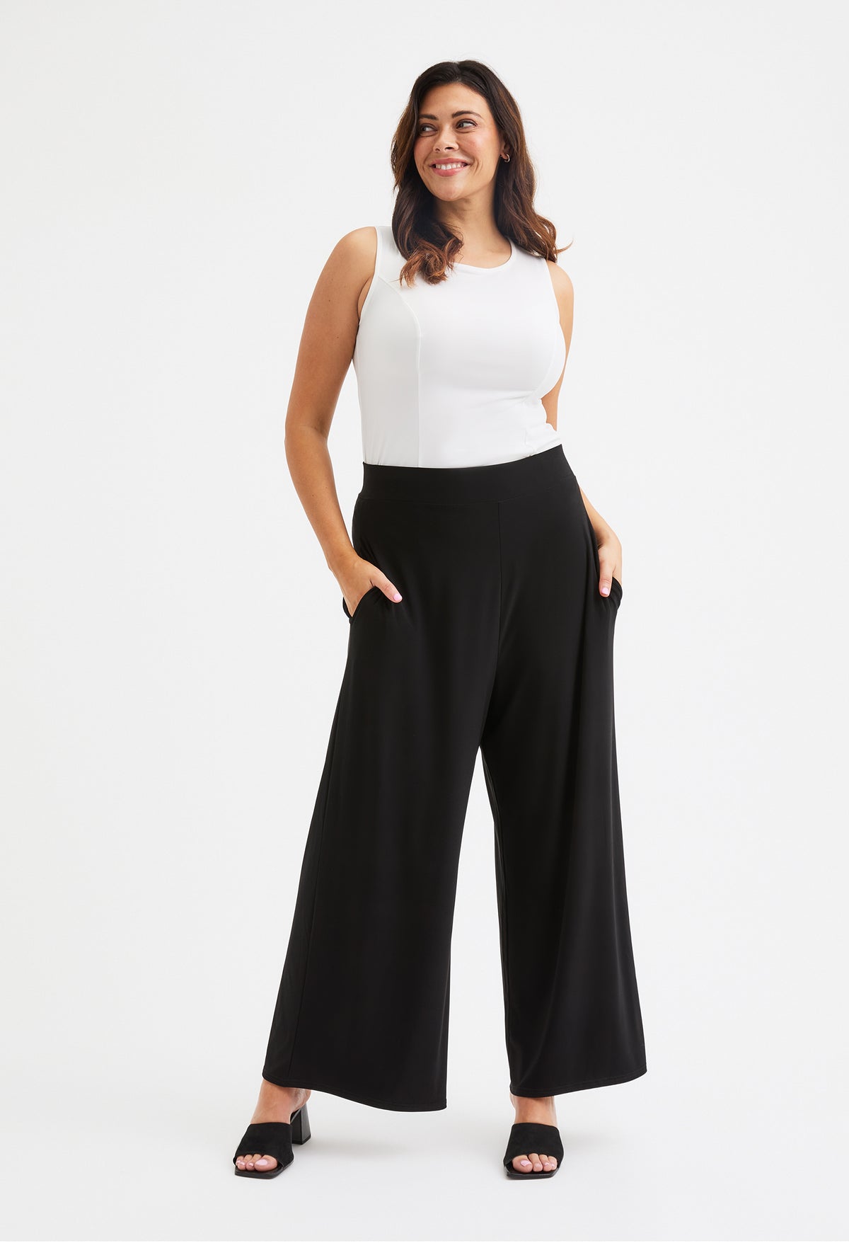 Lounge Wide Leg Curve+ Trousers – Pamela Scott