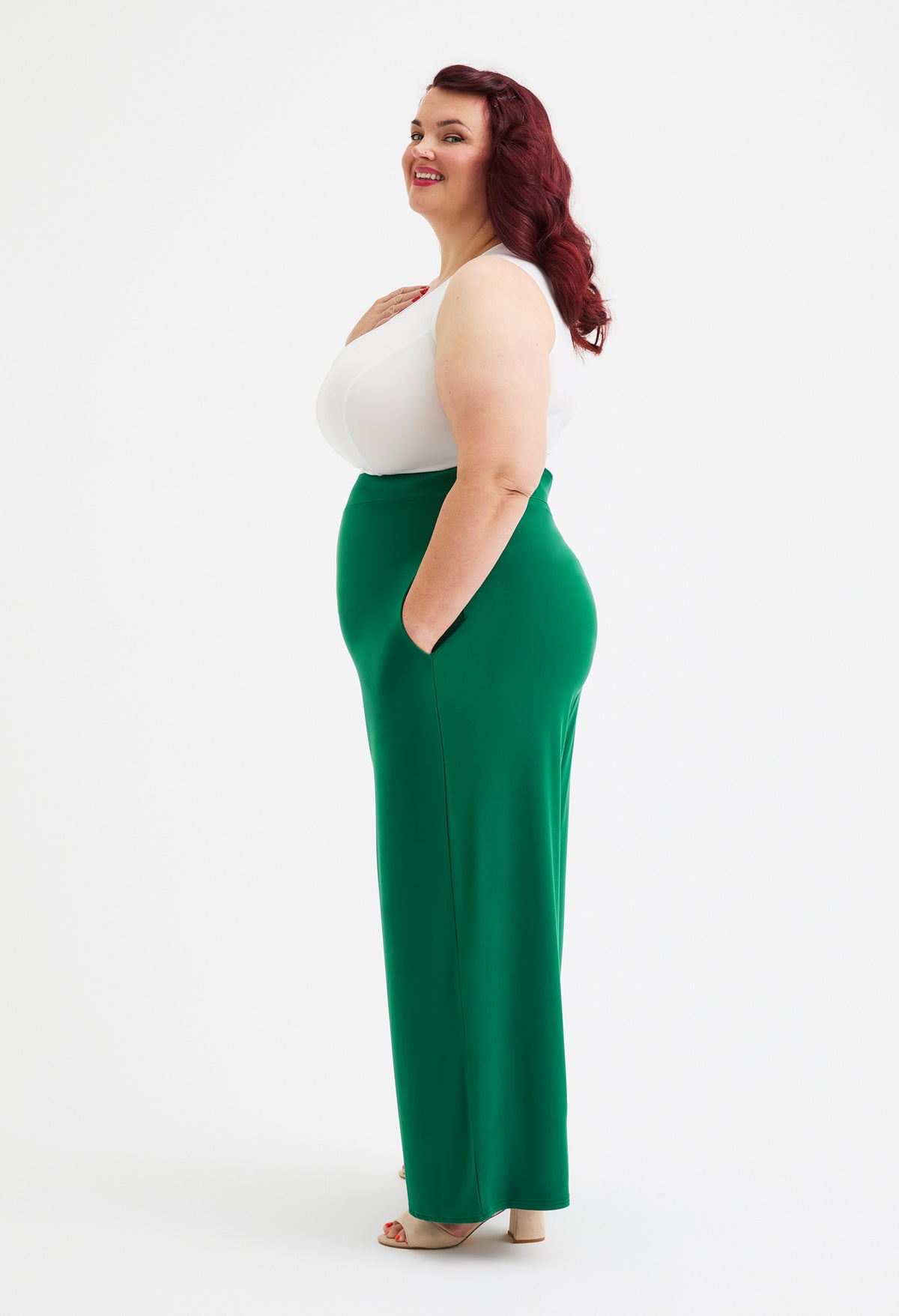 Lounge Wide Leg Curve+ Trousers, view 2 – Pamela Scott
