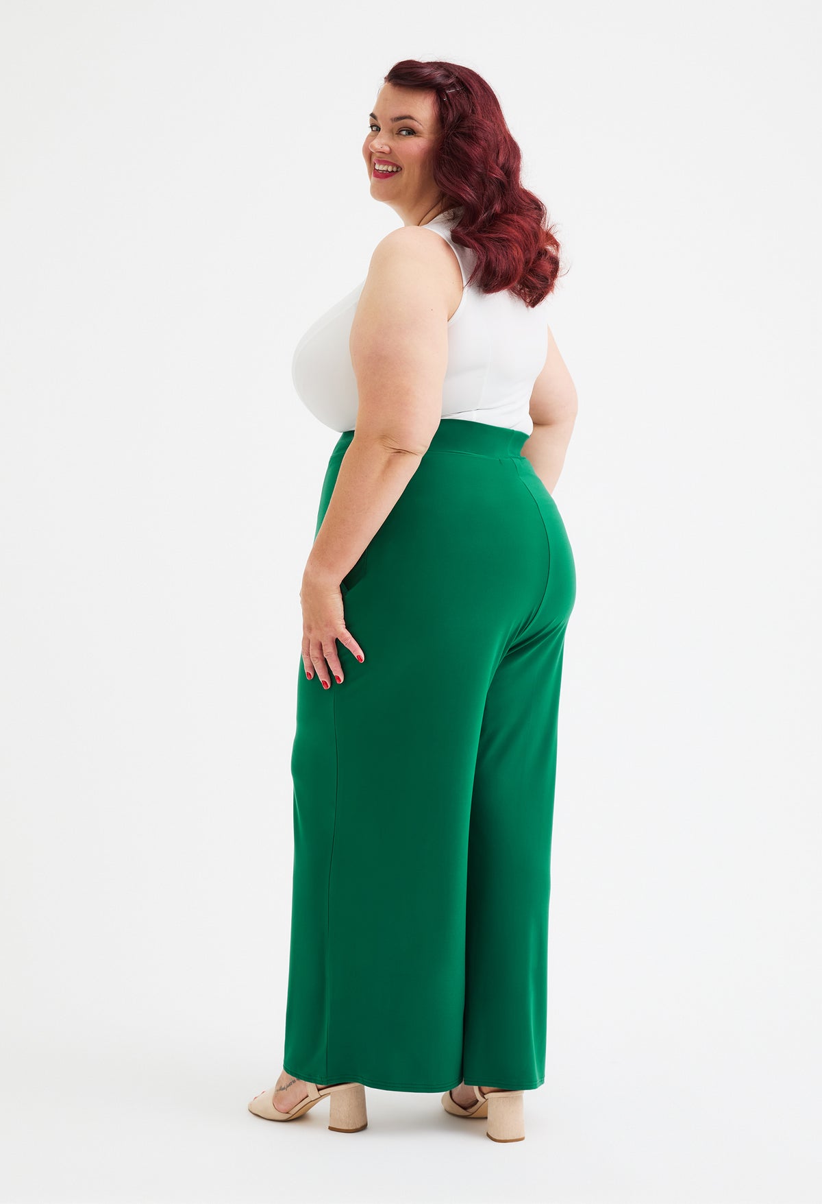 Lounge Wide Leg Curve+ Trousers, view 3 – Pamela Scott
