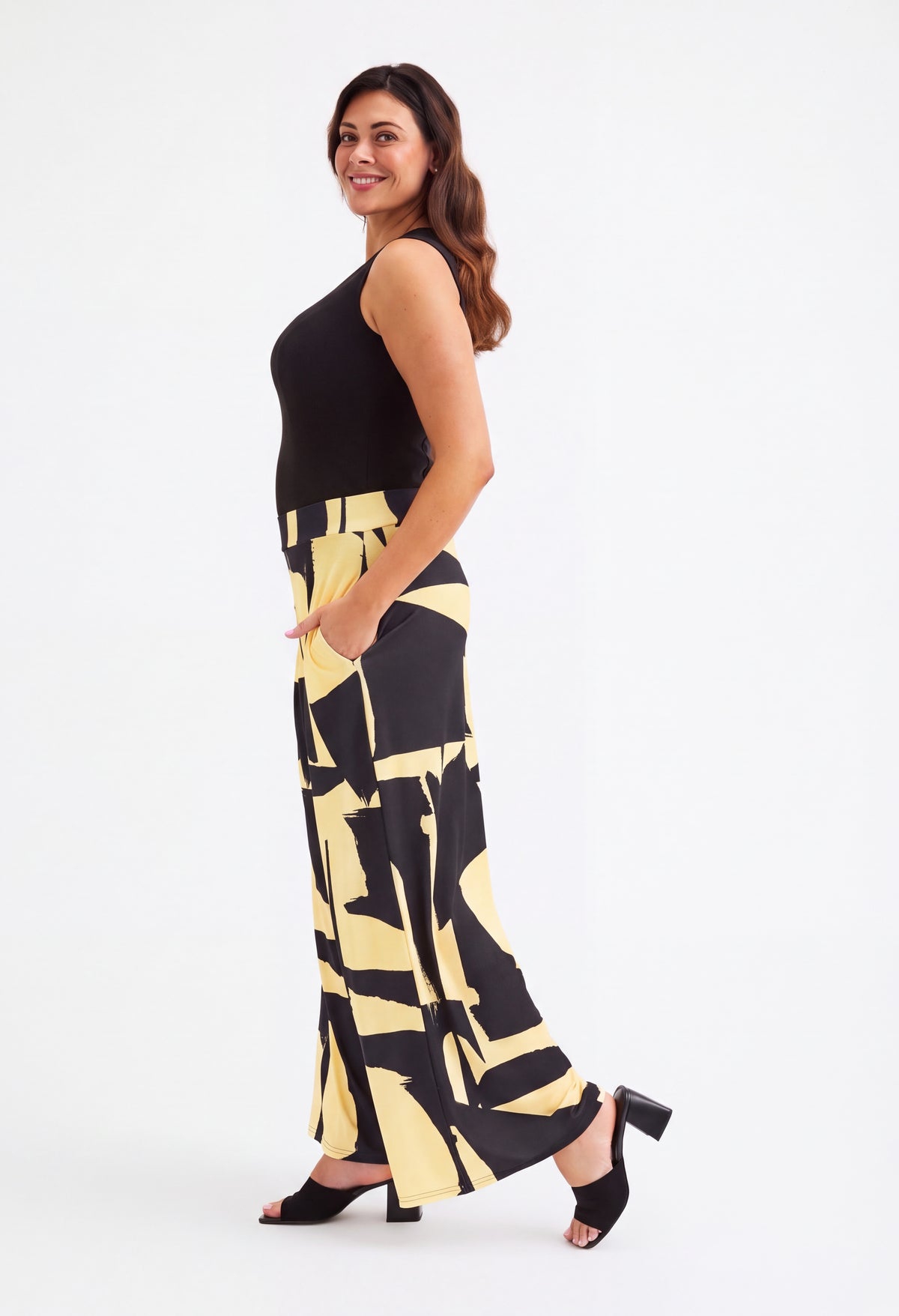 Lounge Wide Leg Curve+ Trousers, view 2 – Pamela Scott