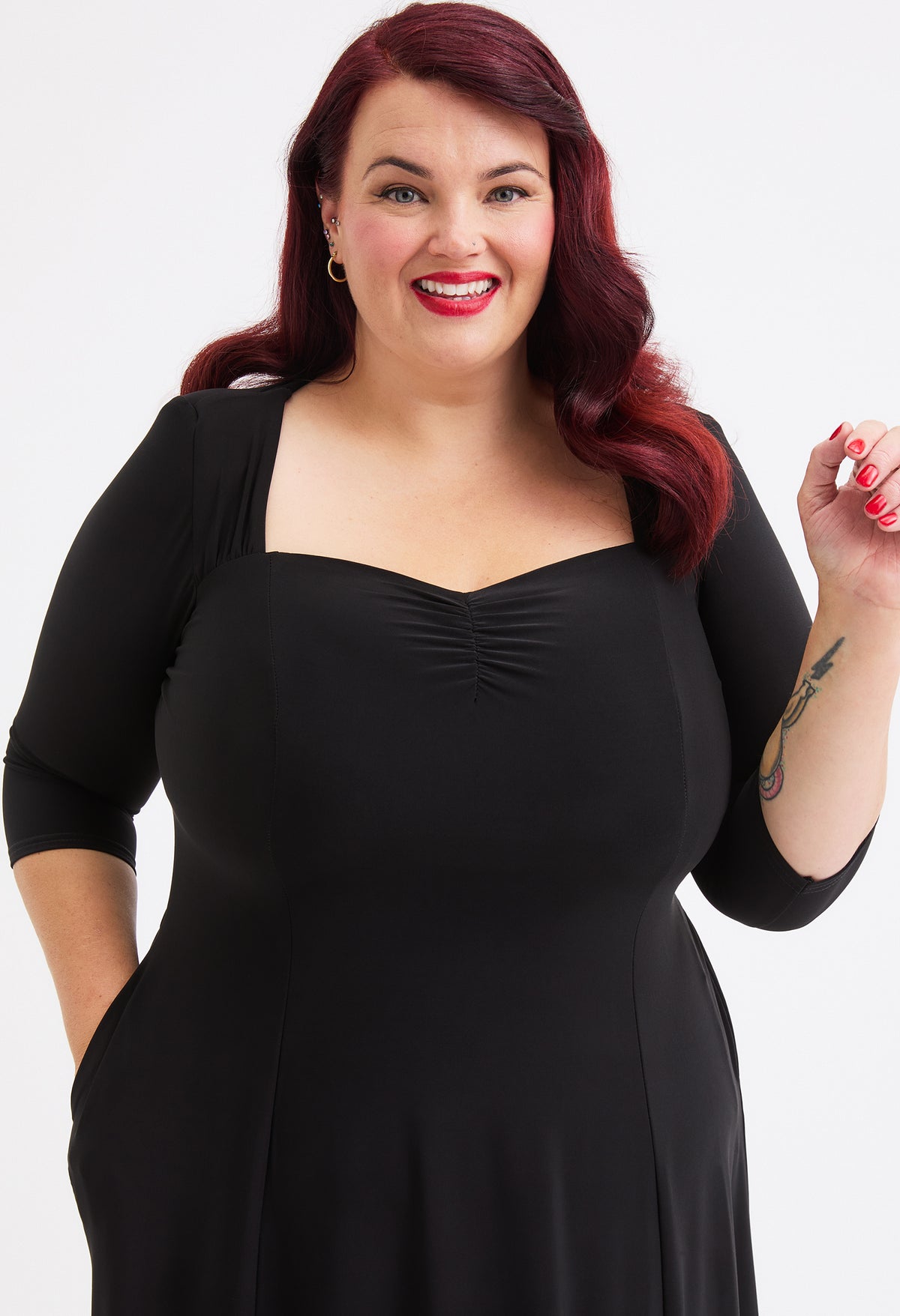 Georgina Sweetheart 1940s Curve+ Dress, view 3 – Pamela Scott
