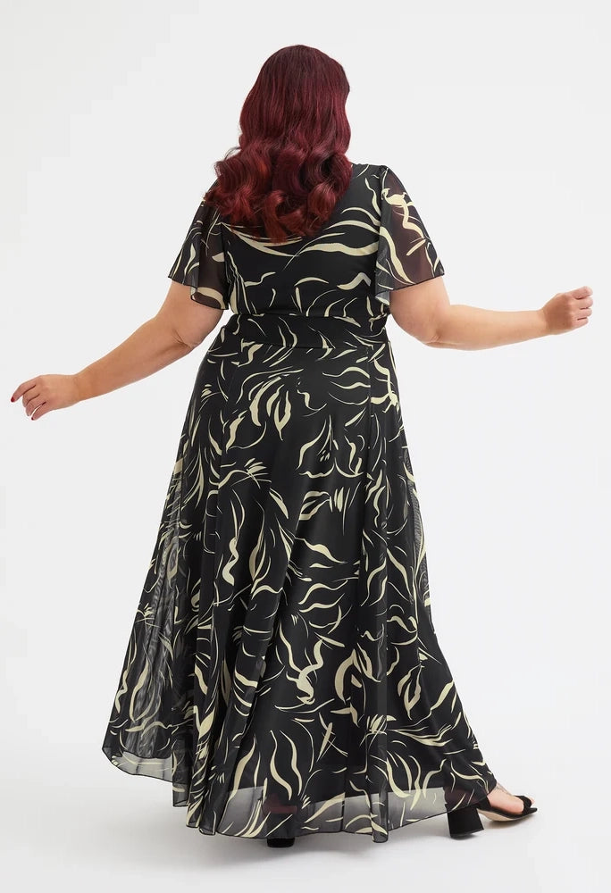 Kemi Bolero Wrap Maxi Curve+ Dress, view 3 – Pamela Scott