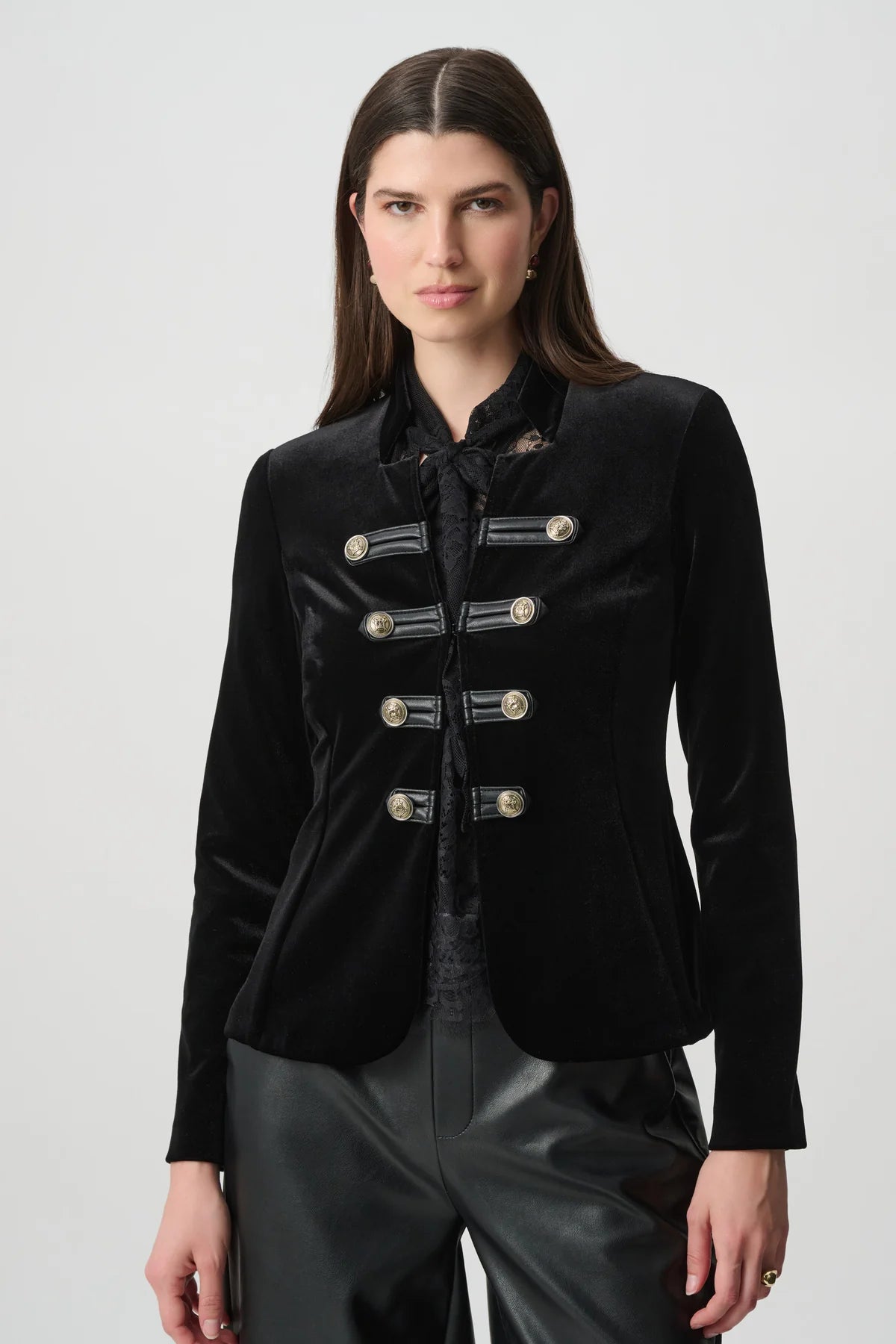 Velvet Military Fitted Blazer – Pamela Scott