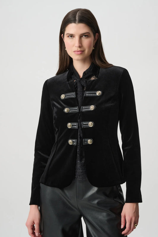 Velvet Military Fitted Blazer – Pamela Scott