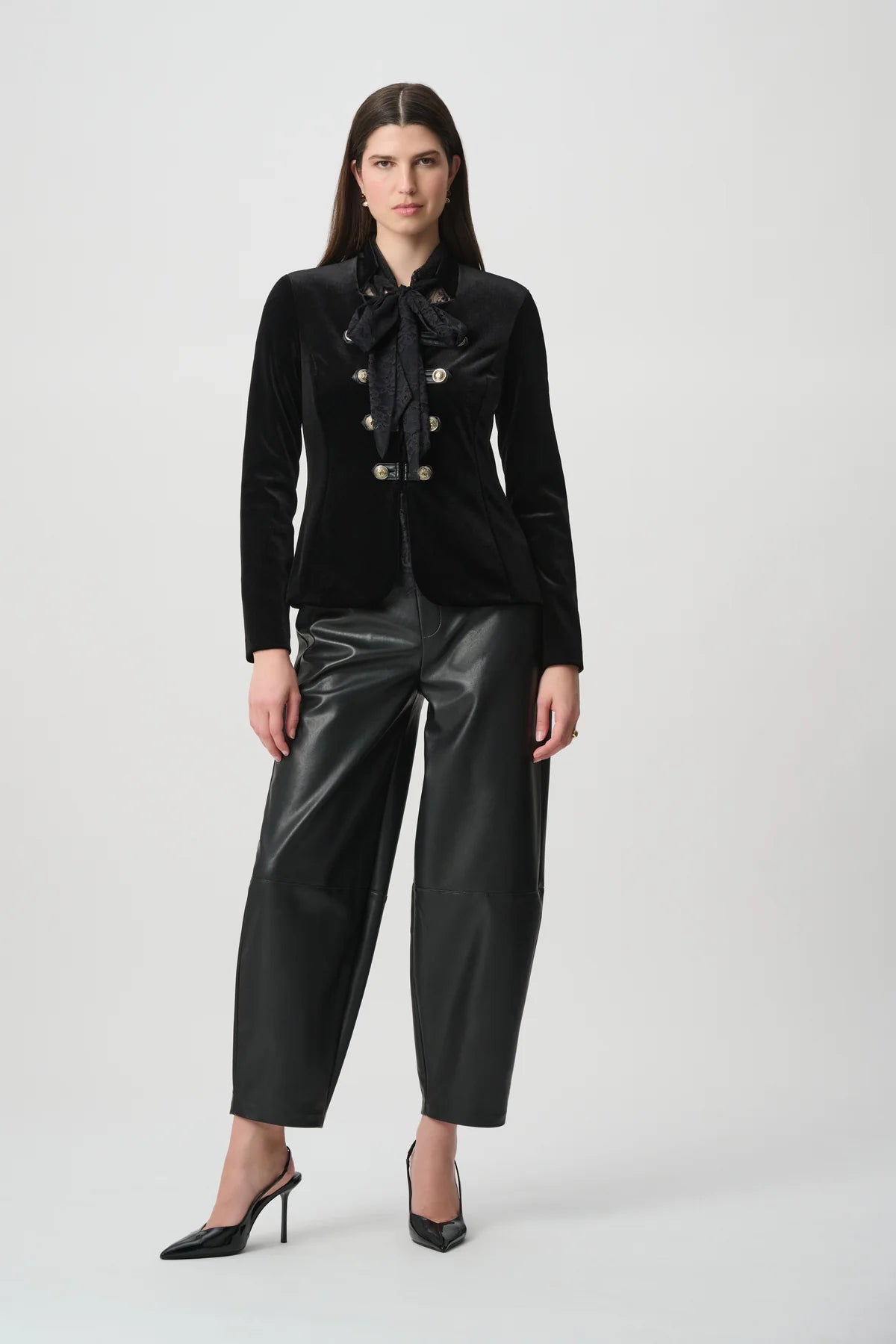 Velvet Military Fitted Blazer, view 2 – Pamela Scott