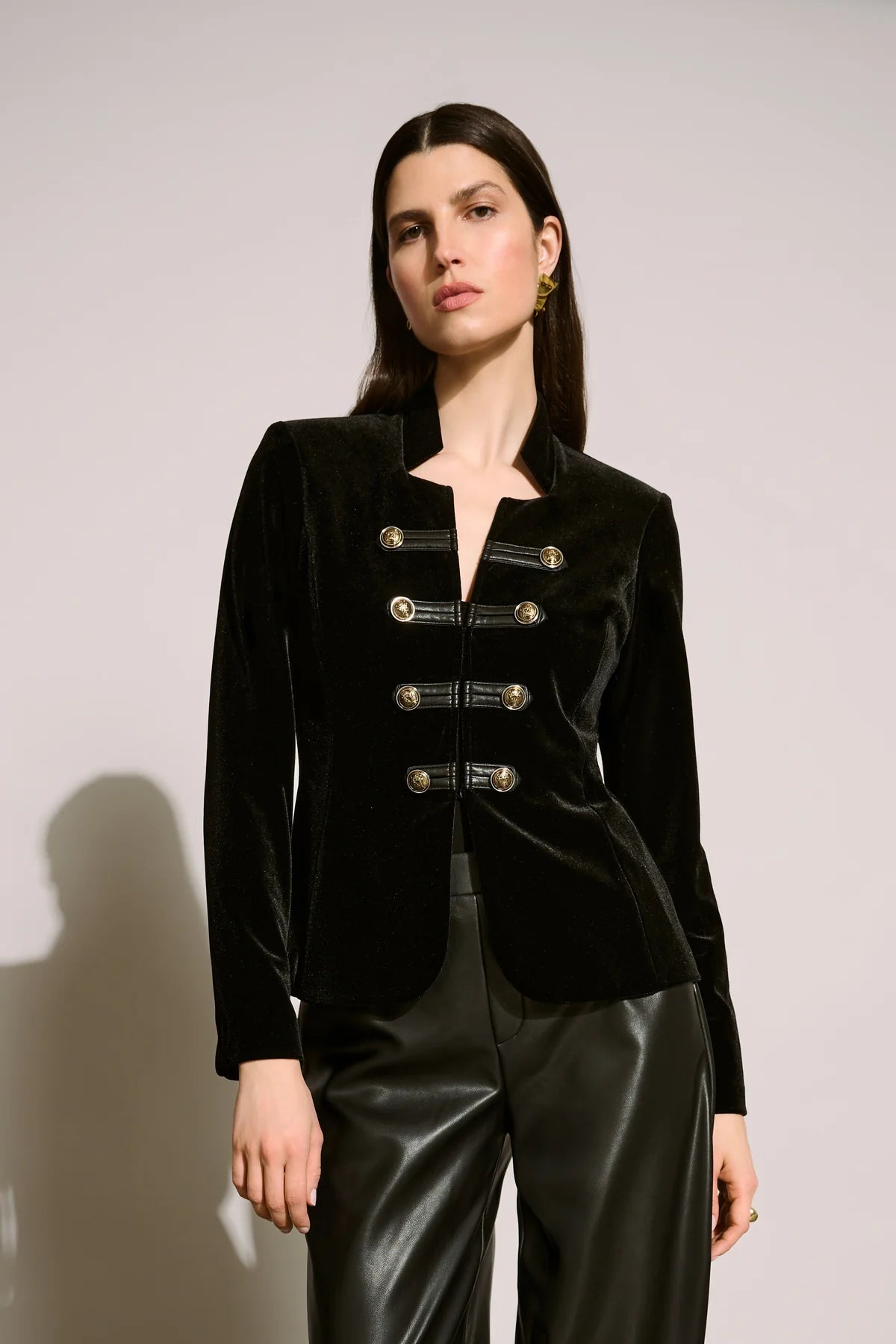 Velvet Military Fitted Blazer, view 3 – Pamela Scott
