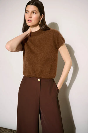 Brushed Wool Short Sleeve Sweater, view 3 – Pamela Scott