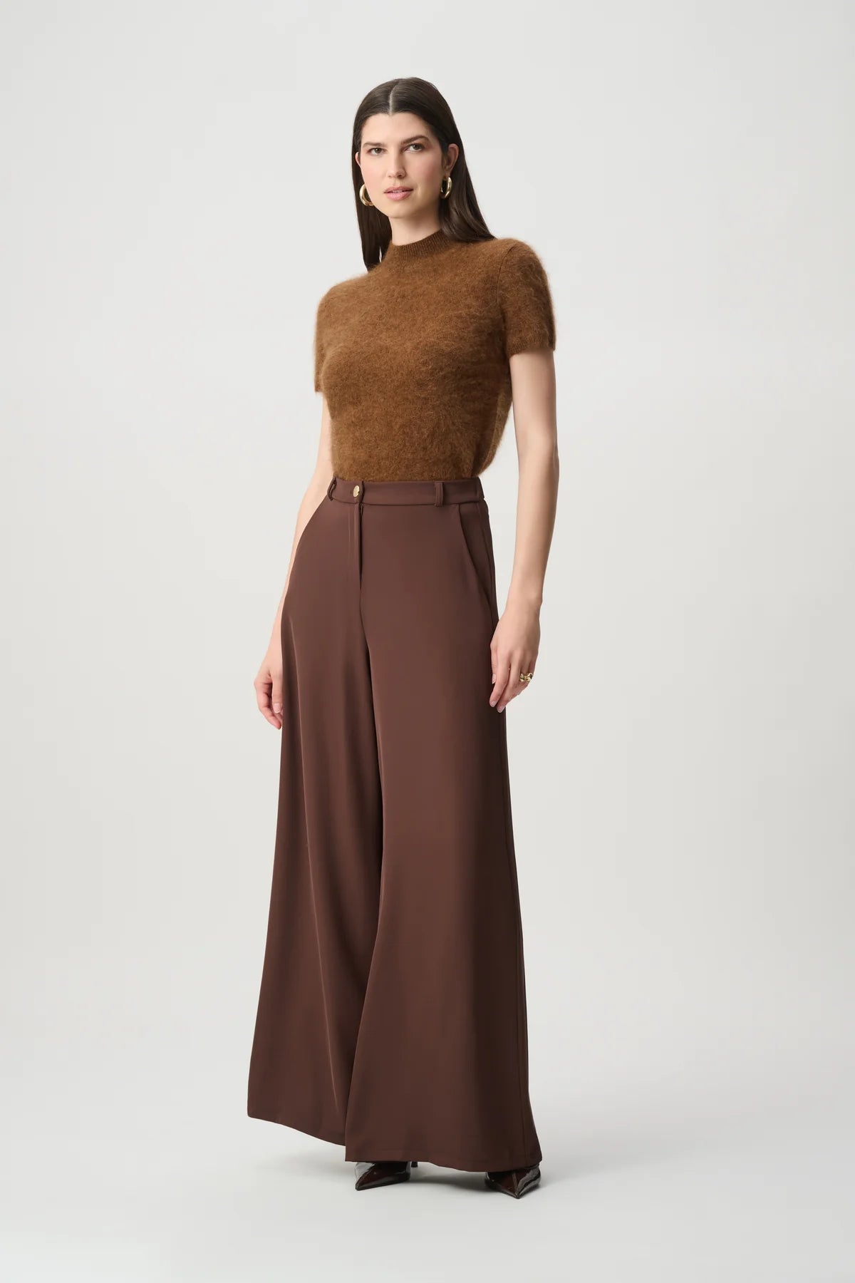 Brushed Wool Short Sleeve Sweater, view 4 – Pamela Scott