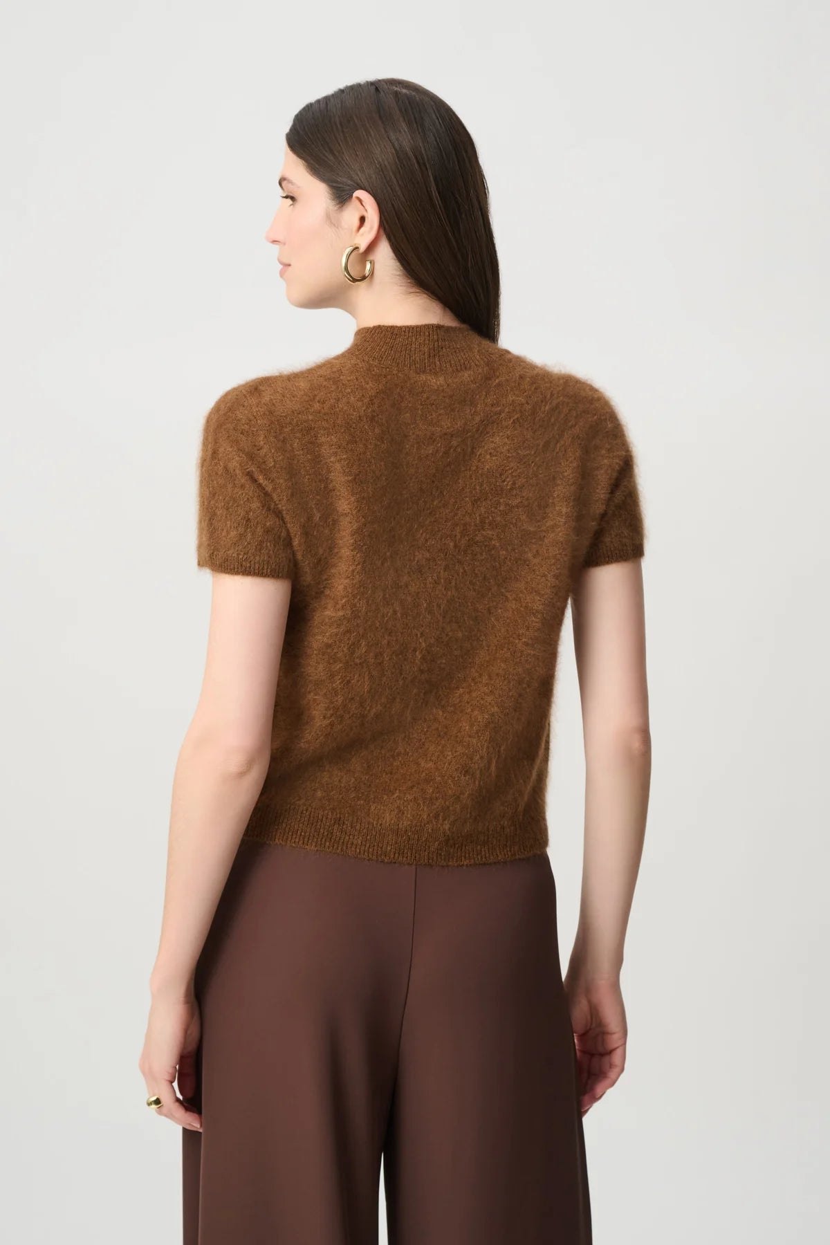 Brushed Wool Short Sleeve Sweater, view 5 – Pamela Scott