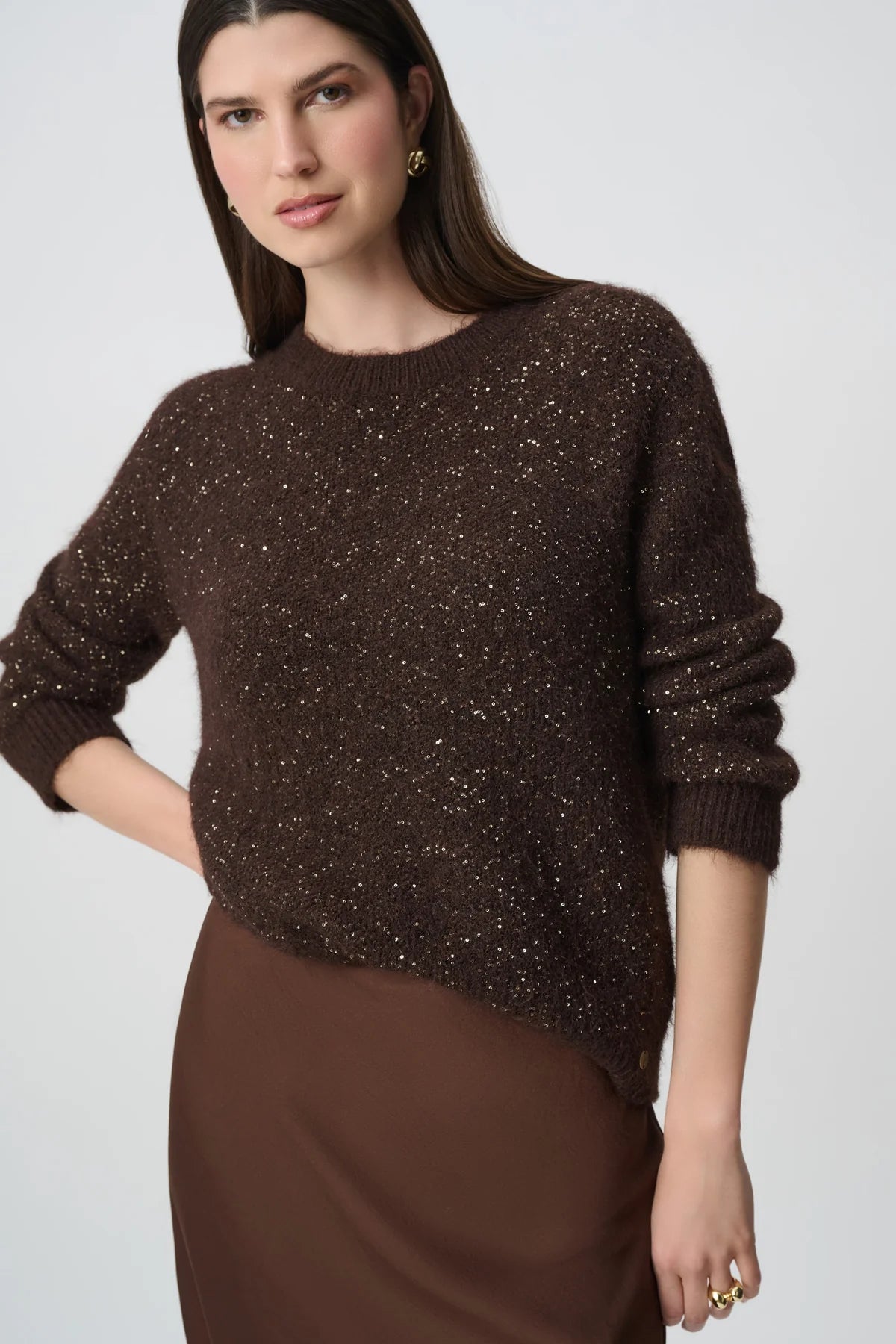 Sequin Yarn Crewneck Sweater, view 4 – Pamela Scott