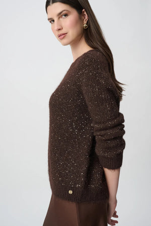 Sequin Yarn Crewneck Sweater, view 2 – Pamela Scott