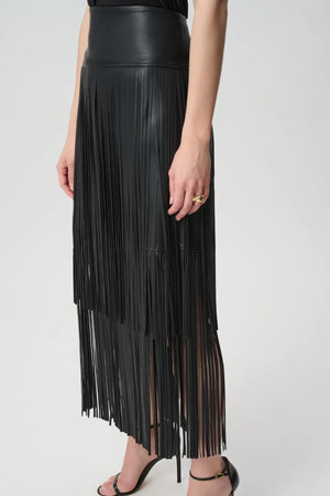 Leatherette Fringe Skirt