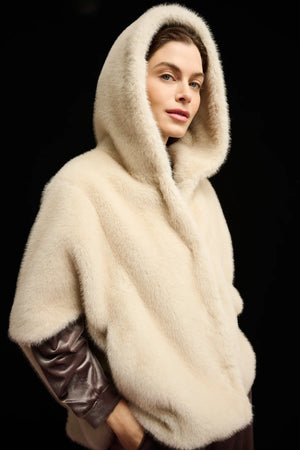 Hooded Faux Fur Jacket