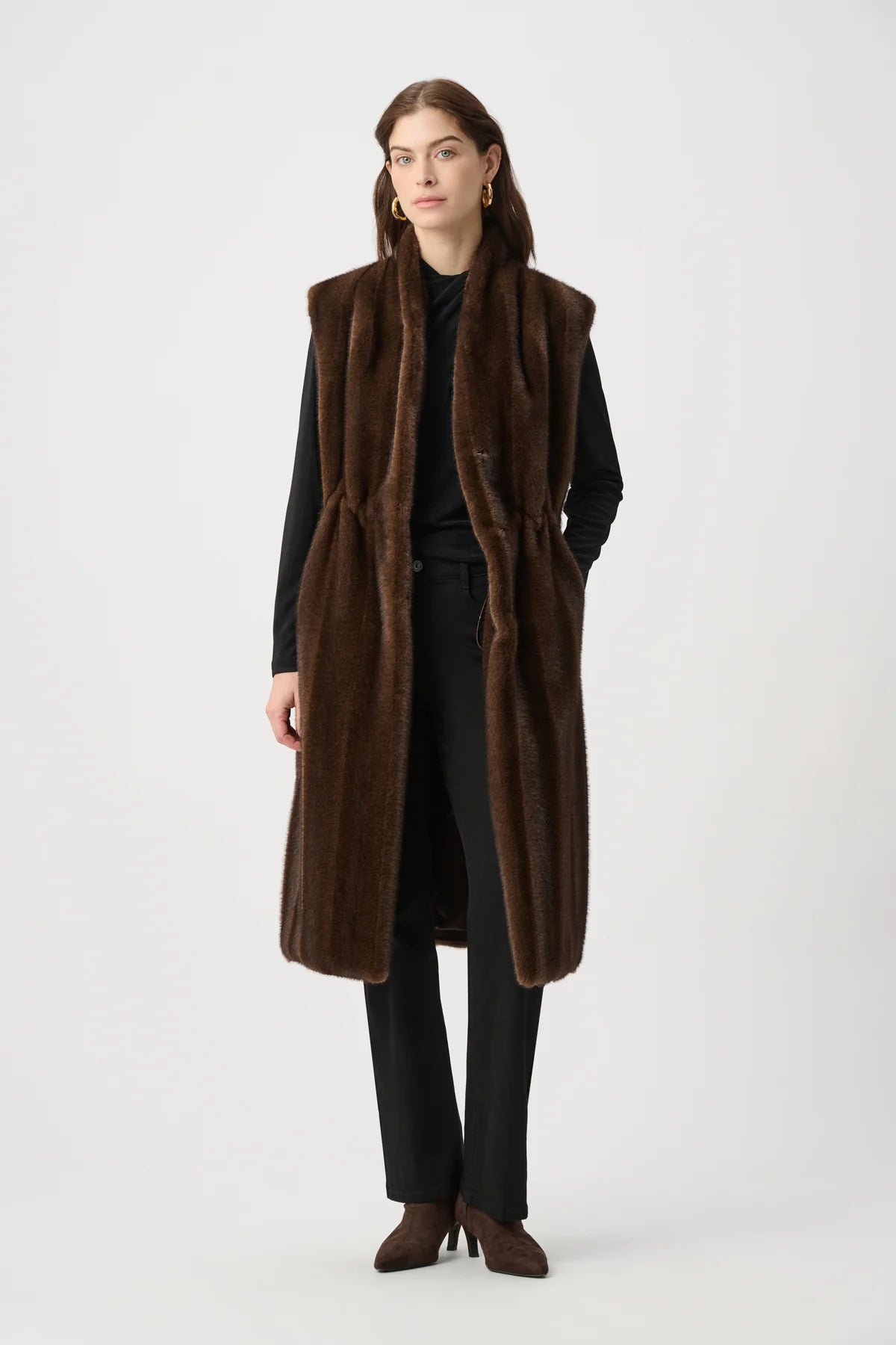 Straight Fit Faux Fur Vest