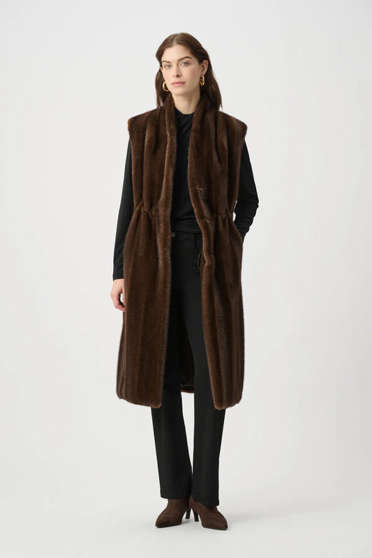 Straight Fit Faux Fur Vest