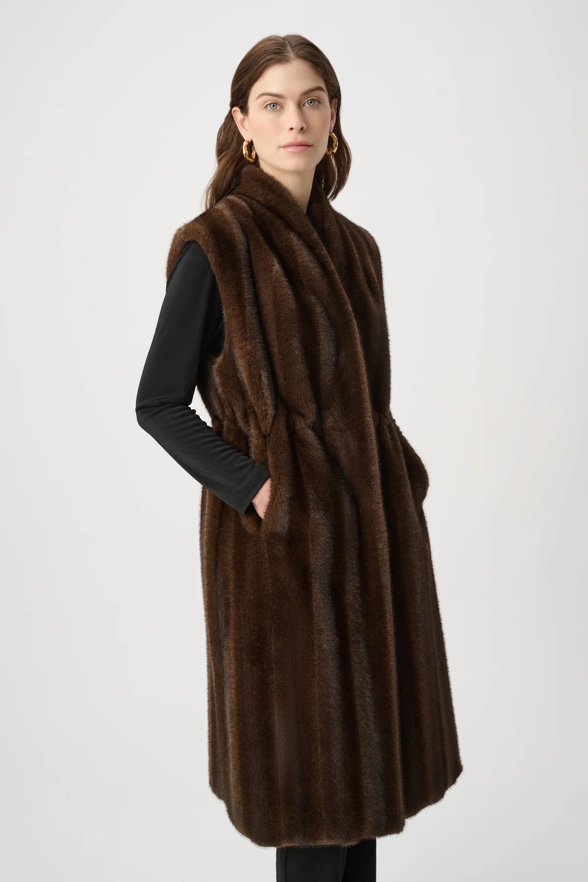 Straight Fit Faux Fur Vest