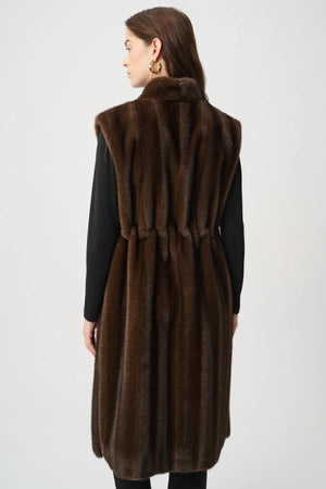Straight Fit Faux Fur Vest