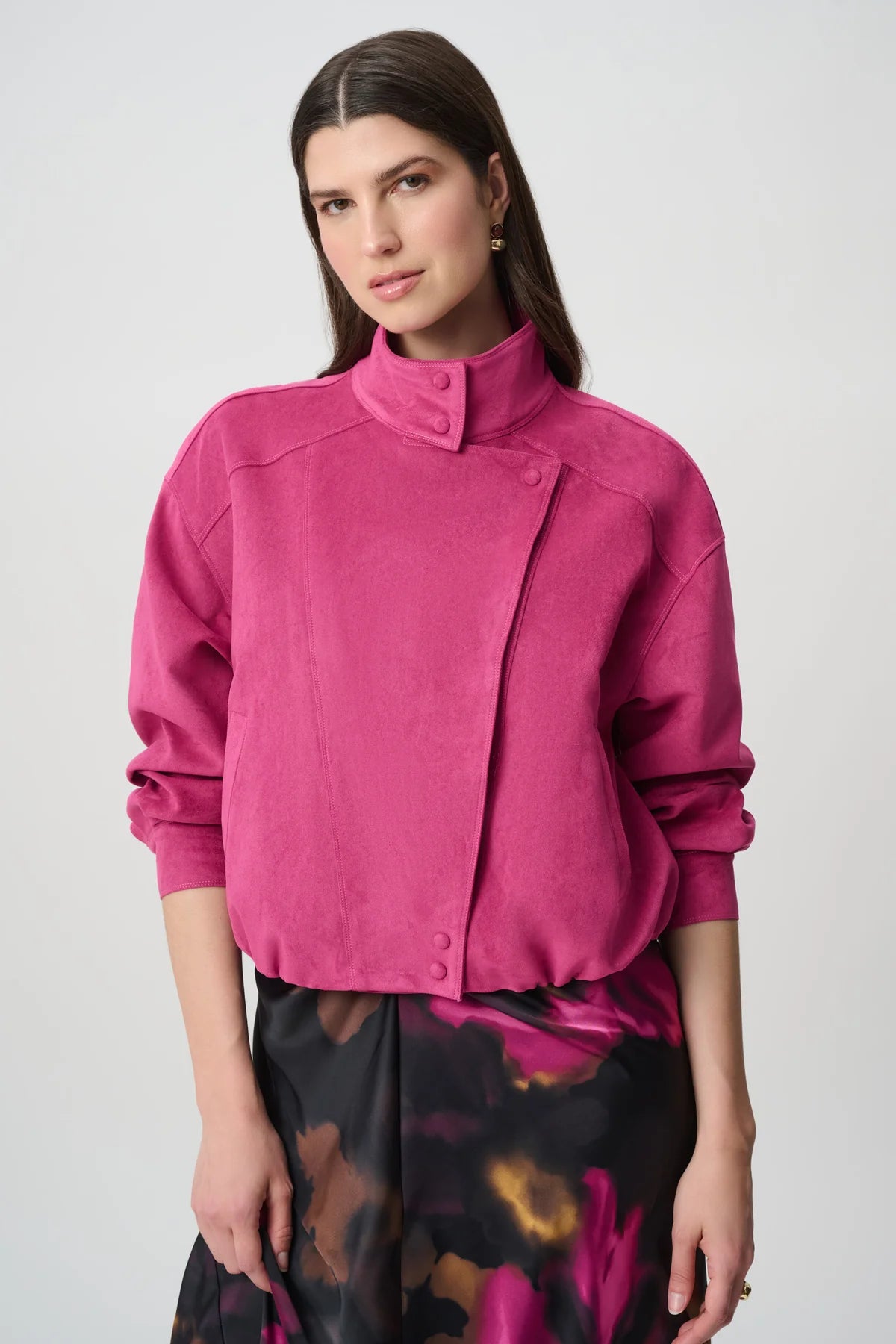 Faux Suede Crop Jacket