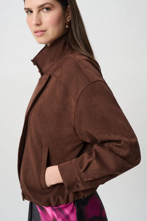 Faux Suede Crop Jacket