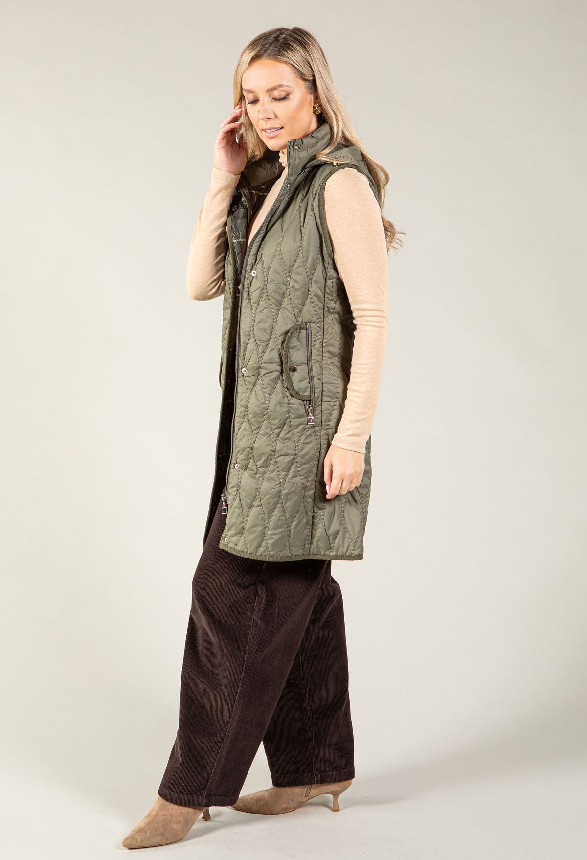 Longline Quilted Gilet