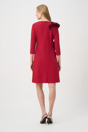 Ruffled Sheath V-neck Dress