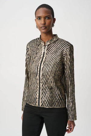 Metallic Soutache Fitted Jacket