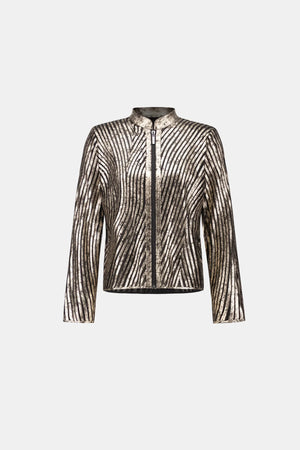 Metallic Soutache Fitted Jacket
