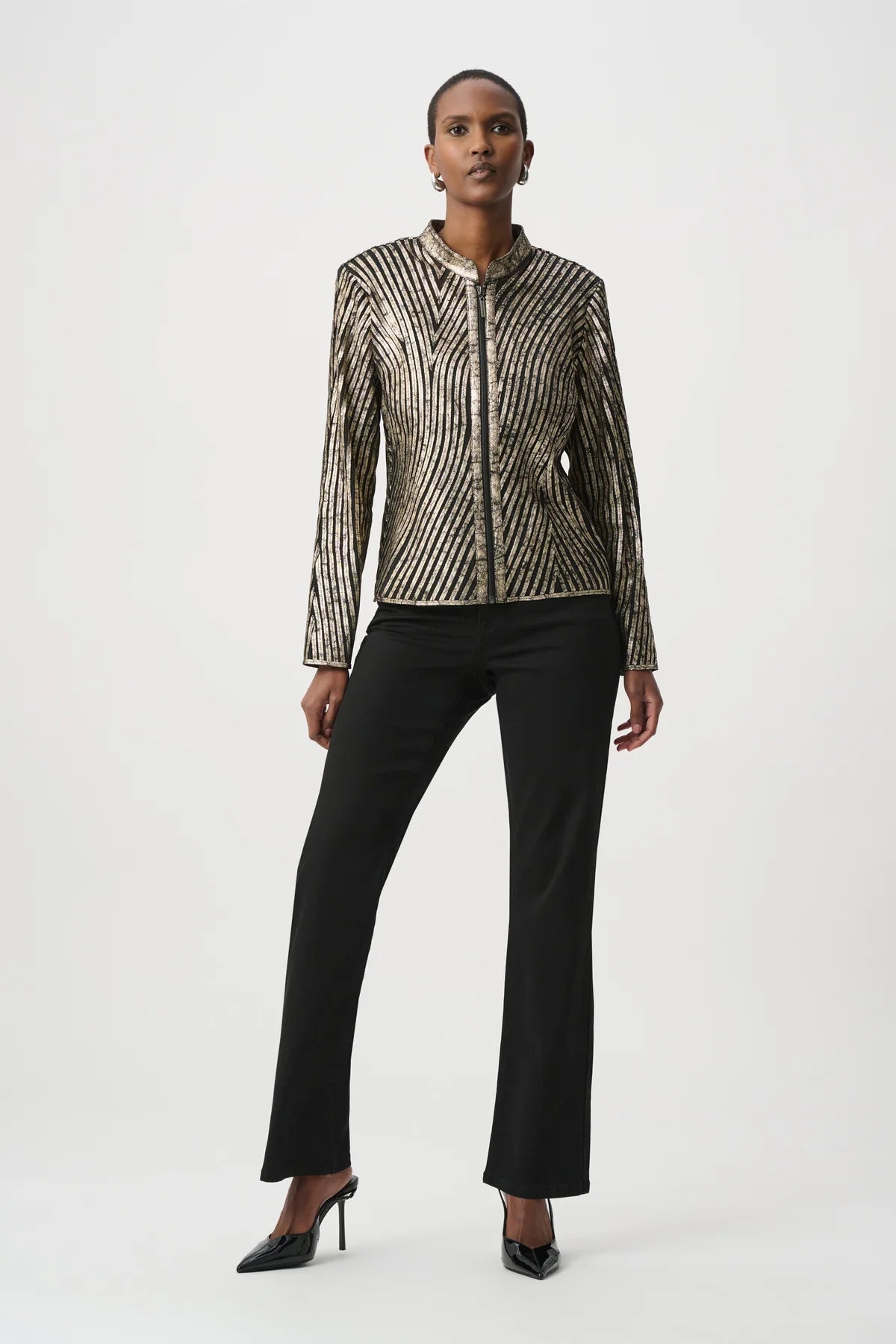 Metallic Soutache Fitted Jacket