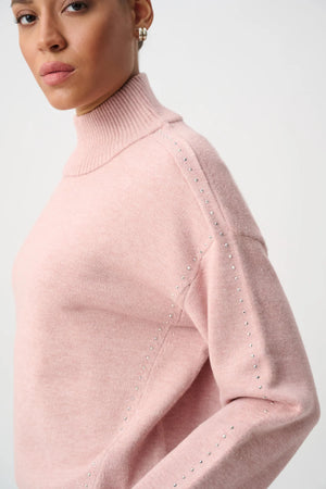 Embellished Mock-Neck Sweater