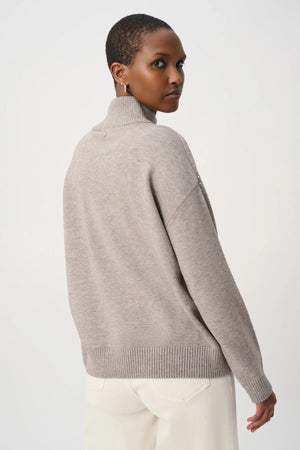 Embellished Mock-Neck Sweater
