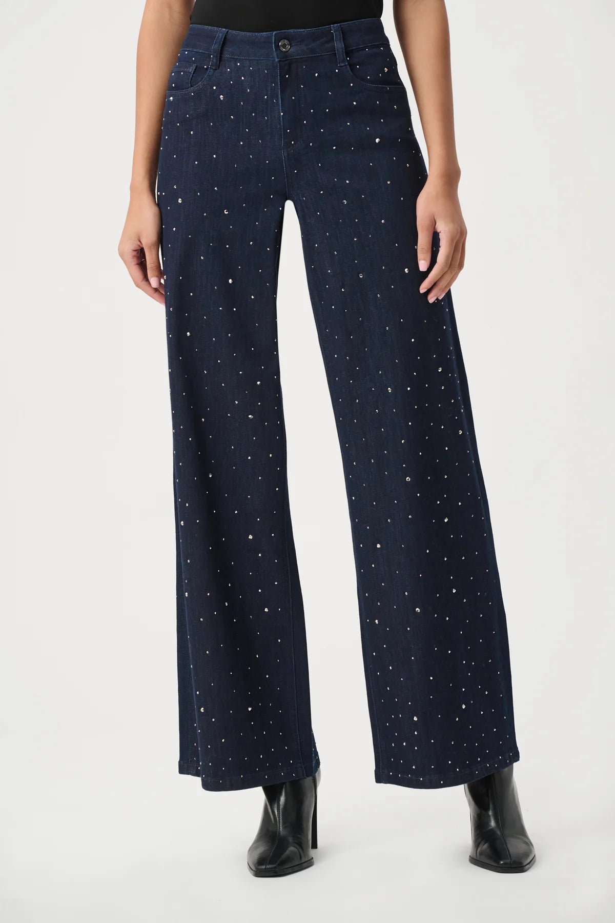 Rhinestone Wide-Leg Jeans
