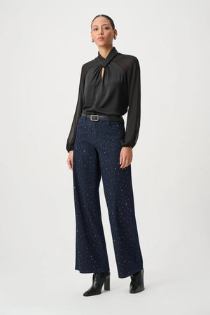 Rhinestone Wide-Leg Jeans