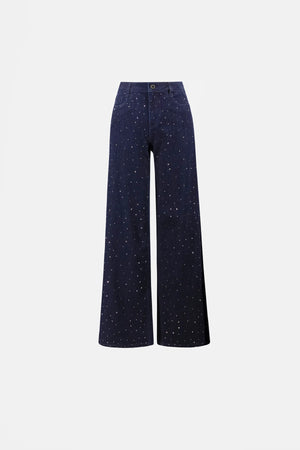 Rhinestone Wide-Leg Jeans