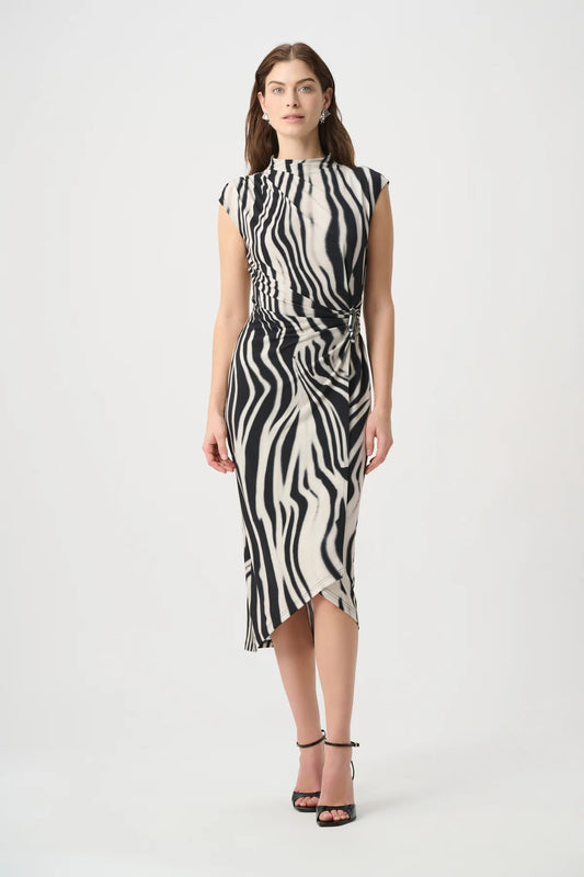 Zebra Print Wrap Dress