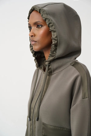 Satin Trim Boxy Jacket