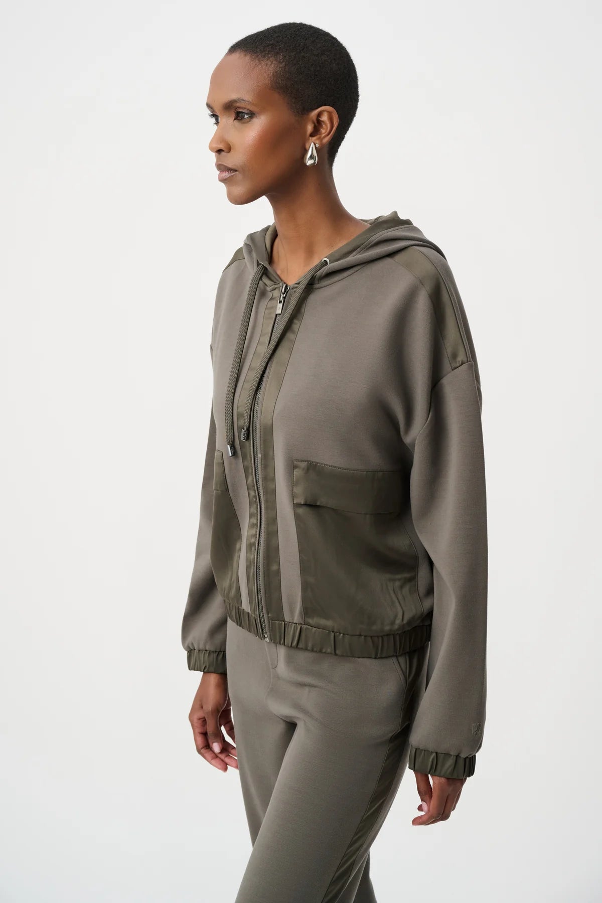 Satin Trim Boxy Jacket